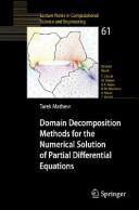 Front cover of Domain decomposition methods for the numerical solution of partial differential equations by Tarek P. A. Mathew