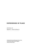 Front cover of Experiences of place by Mary N. MacDonald