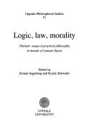 Cover of Logic, law, morality by Lennart Åqvist