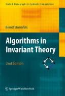 Cover of Algorithms in invariant theory by Bernd Sturmfels