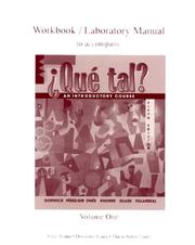 Front cover of Workbook/Lab Manual (Vol. I) to accompany ¿Que tal? by Alice A. Arana