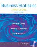 Cover of Business Statistics:  a first course by Davd M. xzo Levine
