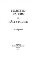 Cover of Selected papers on Pāli studies by Oskar von Hinüber