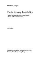 Cover of Evolutionary instability by Gebhard Geiger
