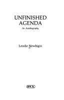 Cover of Unfinished agenda by Lesslie Newbigin