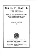 Front cover of The letters by Basil of Caesarea
