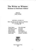 Front cover of The Writer as witness by Irish Conference of Historians (1985 Cork)