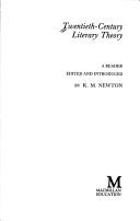 Front cover of Twentieth-century literary theory by K. M. Newton