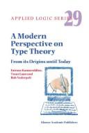 Cover of A modern perspective on type theory by Fairouz D. Kamareddine