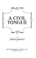 Cover of A Civil Tongue by Edwin Newman