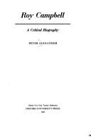 Cover of Roy Campbell by Peter Alexander