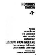 Cover of Honoris causa by Adam Nowaczyk
