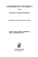 Cover of Condorcet studies I by Leonora Cohen Rosenfield