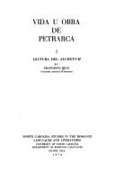 Front cover of Vida u obra de Petrarca by Francisco Rico