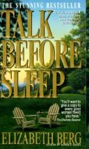 Front cover of Talk before sleep by Elizabeth Berg