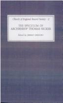 Front cover of The speculum of Archbishop Thomas Secker by Thomas Secker