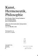 Front cover of Kunst, Hermeneutik, Philosophie by Istvan M. Feher
