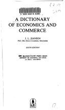 Cover of A dictionary of economics and commerce by John Lloyd Hanson