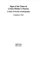 Cover of Signs of the Times" in Cotton Mather's Paterna by Constance J. Post