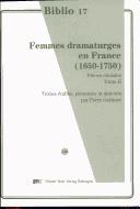 Front cover of Femmes dramaturges en France (1650-1750) by Perry Gethner