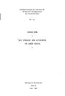 Front cover of Die Sprache der Aithiopen im Lande Kusch by Gerhard Böhm