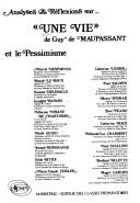 Cover of Analyses & Réflexions sur "Une Vie" de Guy de Maupassant et le Pessimisme by Marcel Desportes