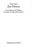 Cover of Zur Person by Günter Gaus