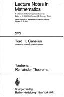 Front cover of Tauberian remainder theorems by Tord H. Ganelius