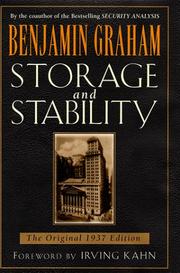 Cover of Storage and Stability by Benjamin Graham