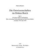 Front cover of Die Ostwissenschaften im Dritten Reich by Martin Burkert