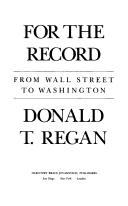 Front cover of For the record by Donald T. Regan