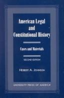 Front cover of American legal and constitutional history by Herbert Alan Johnson