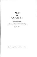 Cover of Act & quality by Charles Altieri