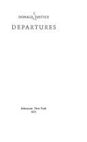Front cover of Departures by Justice, Donald Rodney