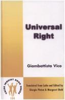 Cover of Universal right by Giambattista Vico