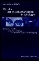 Front cover of Die Idee der wissenschaftlichen Psychologie by Margret Kaiser-El-Safti