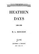 Cover of Heathen Days by H. L. Mencken