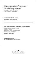 Front cover of Strengthening Programs for Writing Across the Curriculum (New Directions for Teaching and Learning) by Susan H. McLeod