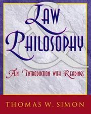 Cover of Law and Philosophy by Thomas W. Simon