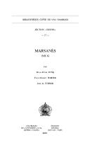 Cover of Marsanès (NH X) by Funk W.-P.