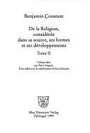 Front cover of De la religion considérée dans sa source, ses formes et ses développements by Benjamin Constant