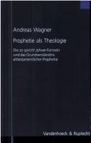 Cover of Prophetie als Theologie by Wagner, Andreas