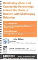 Front cover of Developing school and community partnerships to meet the needs of students with challenging behaviors by Don Sommerville