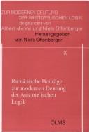 Front cover of Rum anische Beitr age zur modernen Deutung der Aristotelischen Logik by Alexandru Surdu