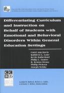 Cover of Differentiating Curriculum And Instruction On Behalf Of Students With Emotional And.. by Kathleen L. Lane