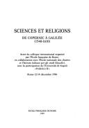 Cover of Sciences et religions de Copernic ©  Galil©♭e, 1540-1610 by École française de Rome