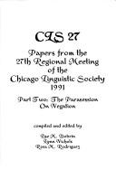 Front cover of Papers from the 27th Regional Meeting of the Chicago Linguistic Society 1991 by Parasession on Negation (1991 Chicago, Ill.)