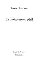 Front cover of La littérature en péril by Tzvetan Todorov