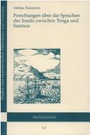 Front cover of Forschungen über die Sprachen der Inseln zwischen Tonga und Saamoa by Akihisa Tsukamoto
