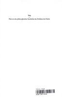 Front cover of Platon in der philosophischen Geschichte des Problems des Nichts by Tai-Bum Yang